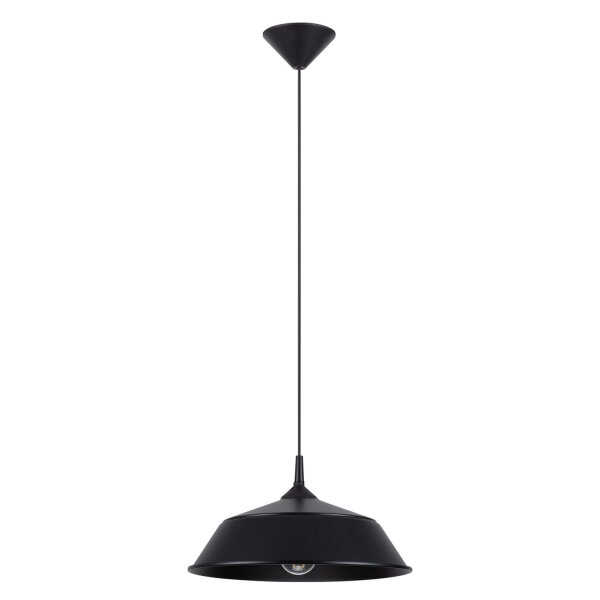 Runde Hängelampe Schwarz Stahl E27 Ø34 cm Esstisch