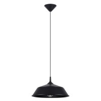 Runde H&auml;ngelampe Schwarz Stahl E27 &Oslash;34 cm...