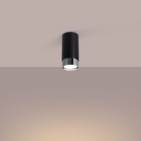 Stilvolle Deckenleuchte Schwarz Chrom GU10 Ø6 cm rund