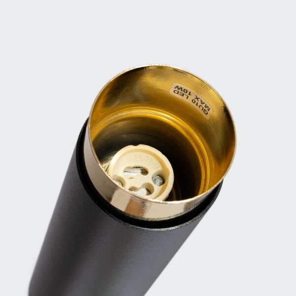 Stilvolle Deckenleuchte Schwarz Gold GU10 Ø6 cm rund