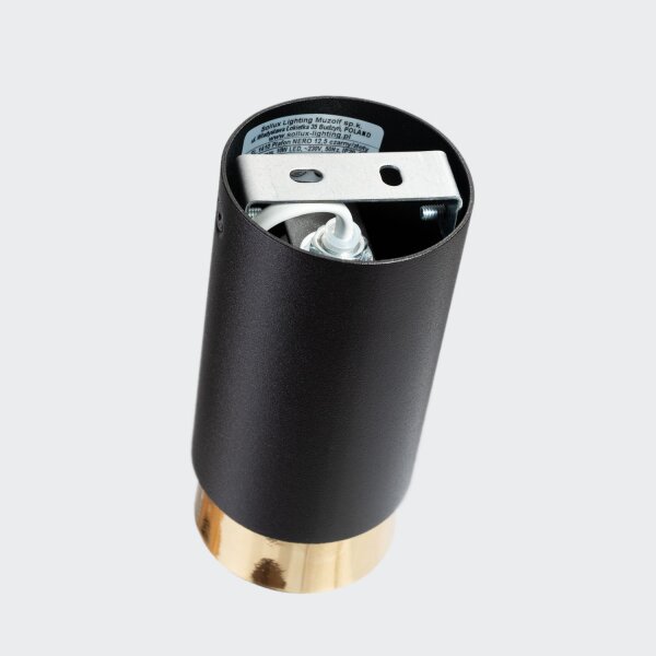 Stilvolle Deckenleuchte Schwarz Gold GU10 Ø6 cm rund