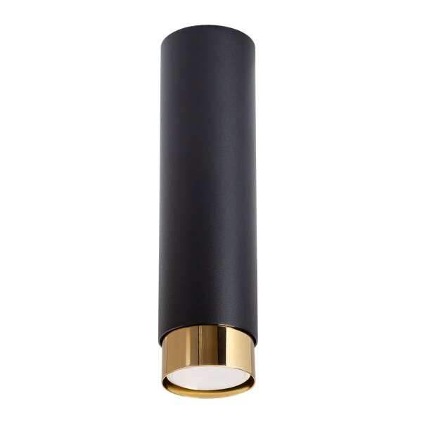 Elegante Deckenlampe Schwarz Gold GU10 Ø6 cm rund