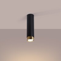 Elegante Deckenlampe Schwarz Gold GU10 Ø6 cm rund