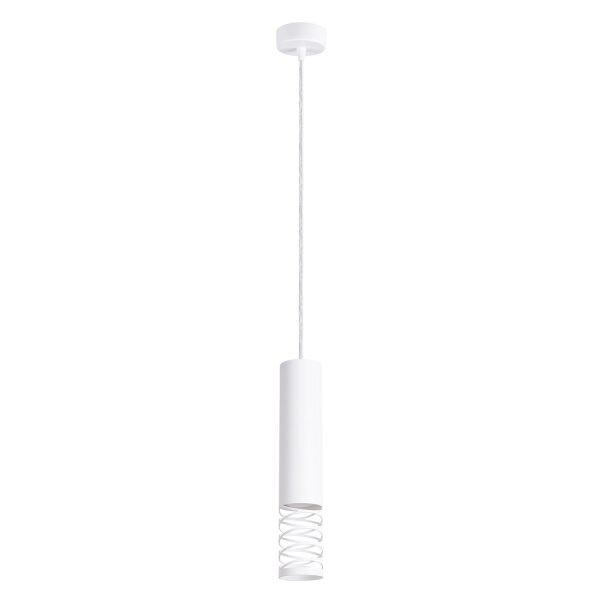 Stilvolle Hängelampe Weiß Stahl GU10 L:8 cm rund