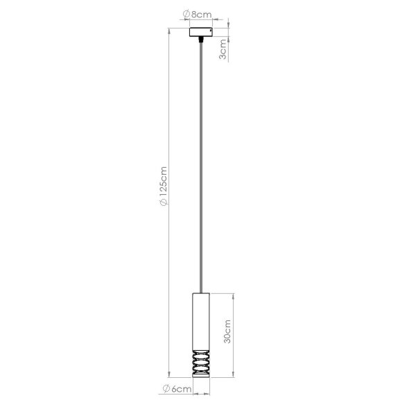 Stilvolle Hängelampe Weiß Stahl GU10 L:8 cm rund