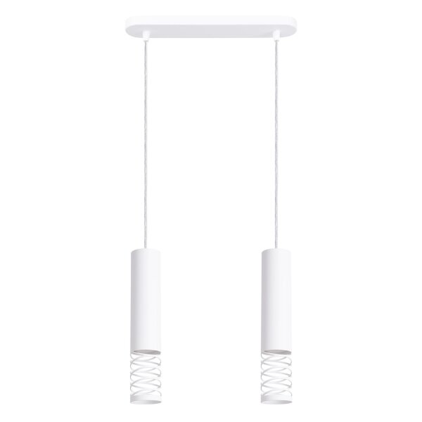 Stilvolle Hängelampe Weiß Stahl GU10 33 cm 2-flammig