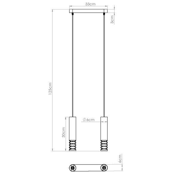 Stilvolle Hängelampe Weiß Stahl GU10 33 cm 2-flammig