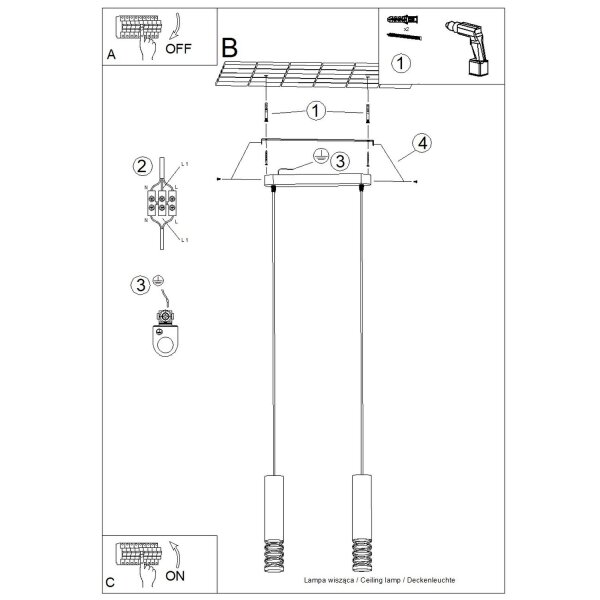 Stilvolle Hängelampe Weiß Stahl GU10 33 cm 2-flammig