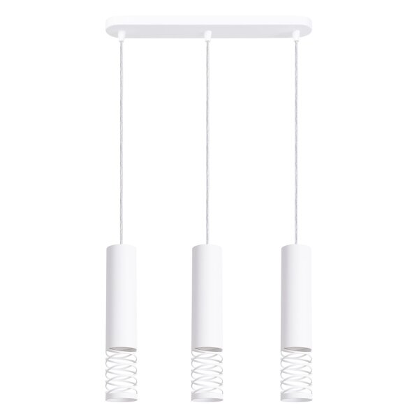 Stilvolle Hängelampe Weiß Stahl GU10 40 cm 3-flammig