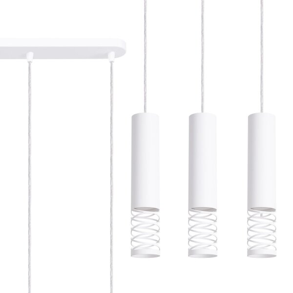 Stilvolle Hängelampe Weiß Stahl GU10 40 cm 3-flammig