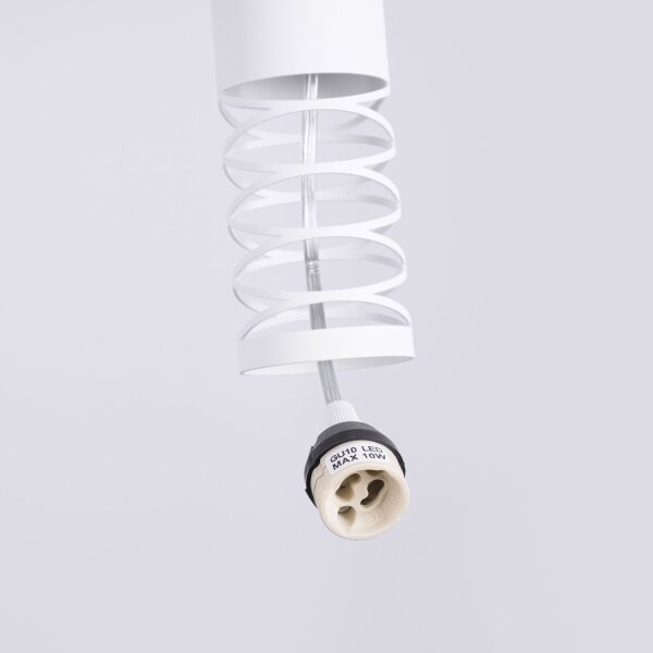 Pendelleuchte Weiß Stahl GU10 L:25 cm 3-flammig