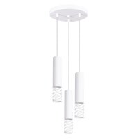 Pendelleuchte Wei&szlig; Stahl GU10 L:25 cm 3-flammig
