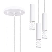 Pendelleuchte Weiß Stahl GU10 L:25 cm 3-flammig