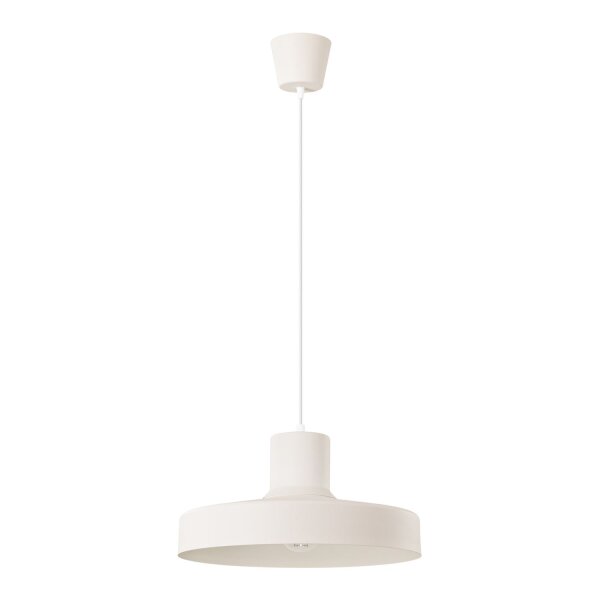 Hängelampe Stahl Beige E27 L:35 cm rund wohnlich
