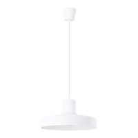 H&auml;ngelampe Stahl Wei&szlig; E27 L:35 cm rund...