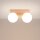 Deckenlampe Holz Glas G9 2-flammig 29 cm lang blendarm