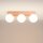 Deckenlampe Holz Glas G9 3-flammig 46 cm lang blendarm