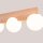 Deckenleuchte Holz Glas G9 4-flammig 63 cm blendarm
