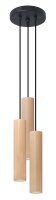 Hängelampe Holz Schwarz GU10 L:20 cm Skandinavisch