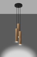 Hängelampe Holz Schwarz GU10 L:20 cm Skandinavisch