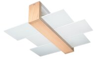 Deckenleuchte Holz Glas E27 L:43 cm gemütlich blendarm