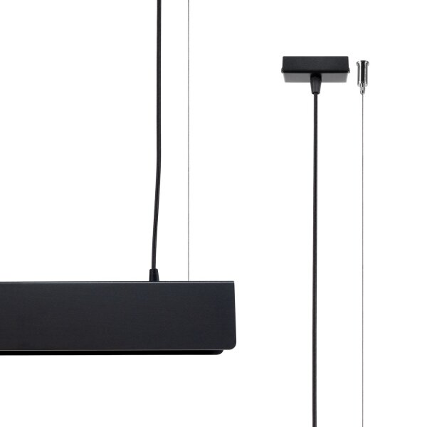 Große Hängelampe Stahl Schwarz G13 3000 K L:100 cm