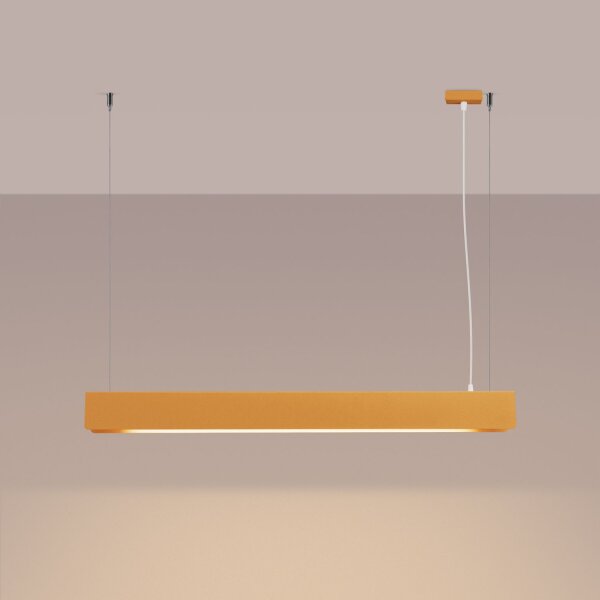 Große Hängelampe Stahl Gold G13 3000 K 100 cm lang