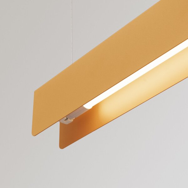 Große Hängelampe Stahl Gold G13 3000 K 100 cm lang