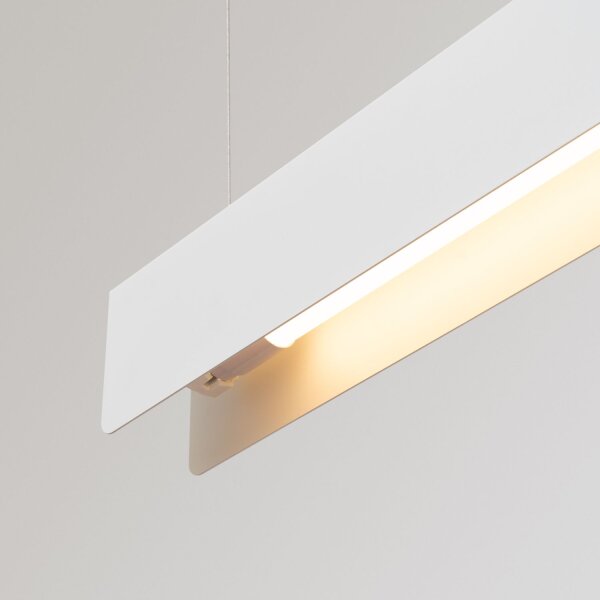 Große Pendelleuchte Stahl Weiß G13 3000 K L:100 cm