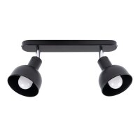 Deckenspot flexibel Schwarz Stahl E27 47 cm 2-flammig