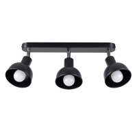 Deckenspot flexibel Schwarz Stahl E27 59 cm 3-flammig