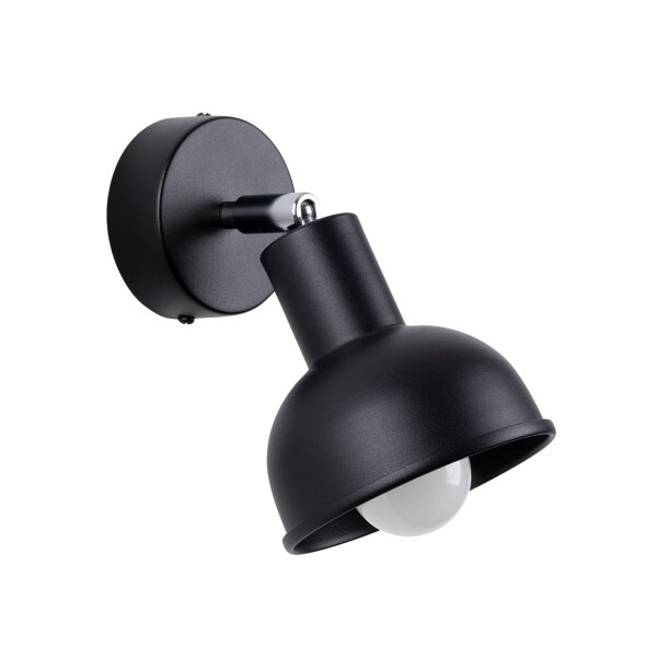 Wandstrahler Stahl Schwarz E27 H:17 cm schwenkbar