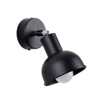 Wandstrahler Stahl Schwarz E27 H:17 cm schwenkbar