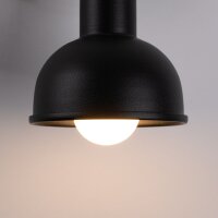 Wandstrahler Stahl Schwarz E27 H:17 cm schwenkbar