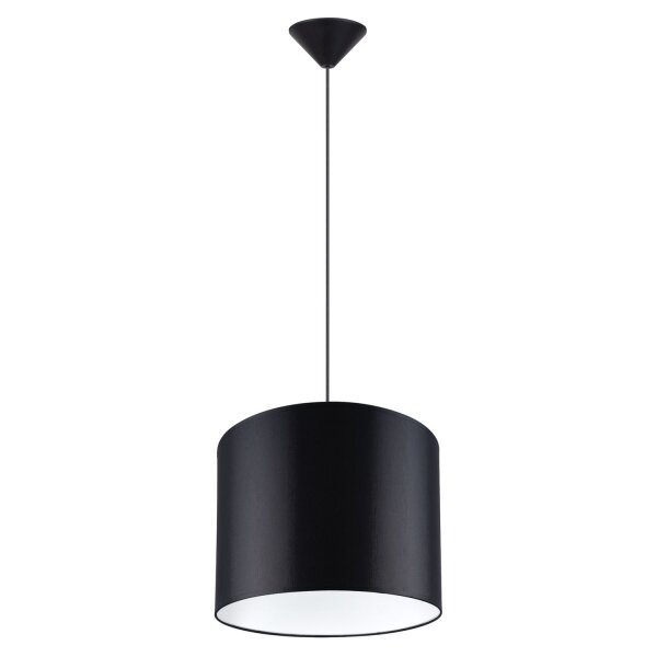 Runde Hängelampe Stoff Schwarz E27 rund Ø30 cm blendarm