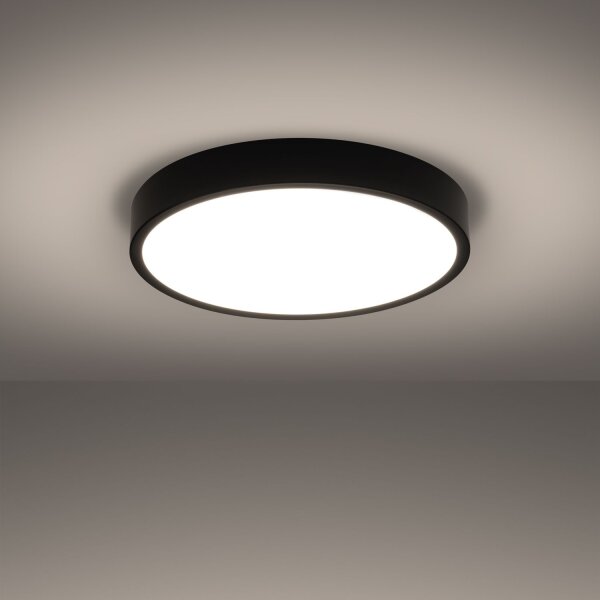 LED Deckenleuchte Schwarz Alu 3000 K Ø50 cm blendarm