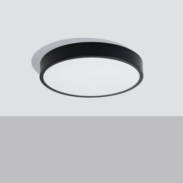 LED Deckenleuchte Schwarz Alu 3000 K Ø50 cm blendarm