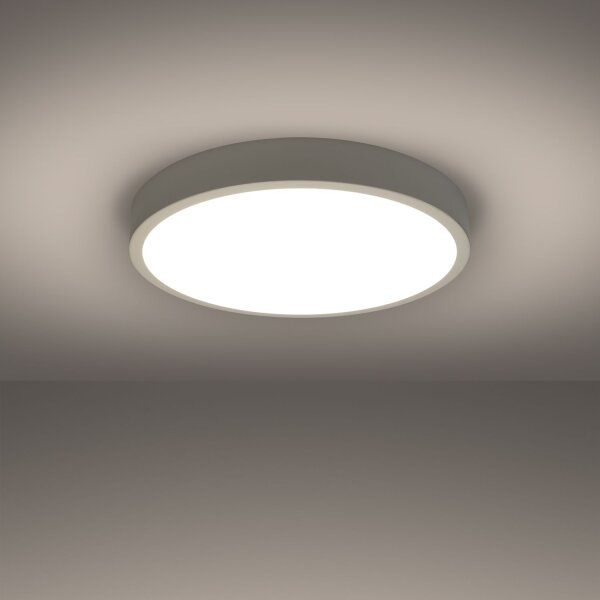 LED Deckenleuchte Weiß Alu 3000 K rund Ø50 cm blendarm