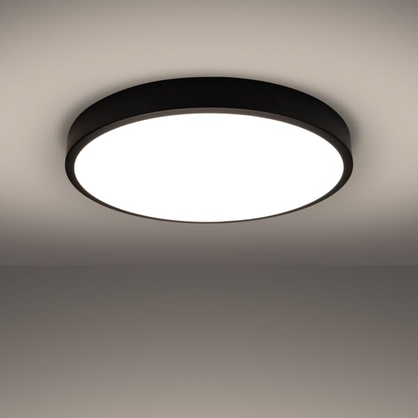LED Deckenleuchte Schwarz Alu 3000 K Ø60 cm blendarm