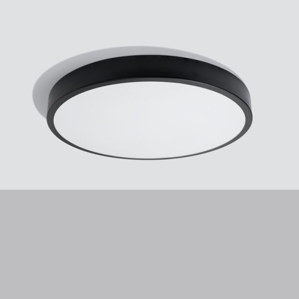 LED Deckenleuchte Schwarz Alu 3000 K Ø60 cm blendarm