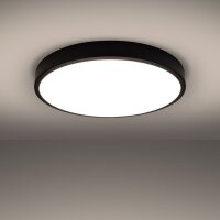 LED Deckenleuchte Schwarz Alu 3000 K Ø60 cm blendarm