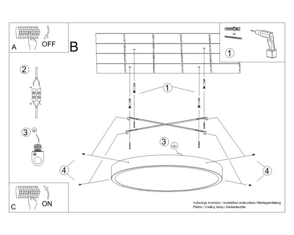 LED Deckenleuchte Weiß Alu 3000 K rund Ø60 cm blendarm