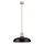 Stilvolle Hängelampe Holz Stahl Schwarz E27 rund Ø38 cm