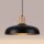 Stilvolle Hängelampe Holz Stahl Schwarz E27 rund Ø38 cm