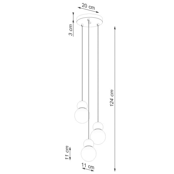 Hängelampe Holz Glas Weiß G9 3-flammig L:31 cm blendarm