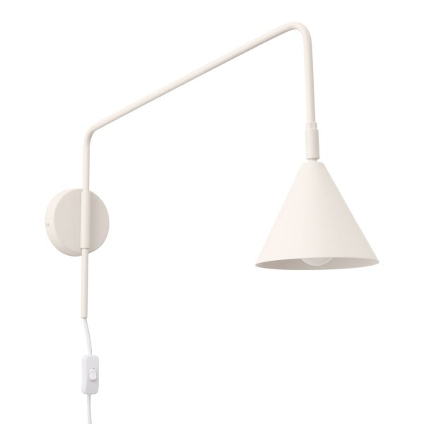 Wandleuchte Beige Stahl E14 Schalter Stecker H:30 cm