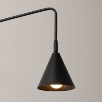 Wandleuchte Schwarz Stahl E14 Schalter Stecker H:30 cm