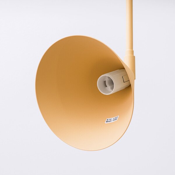Wandleuchte Gold Stahl E14 Schalter Stecker T:61 cm