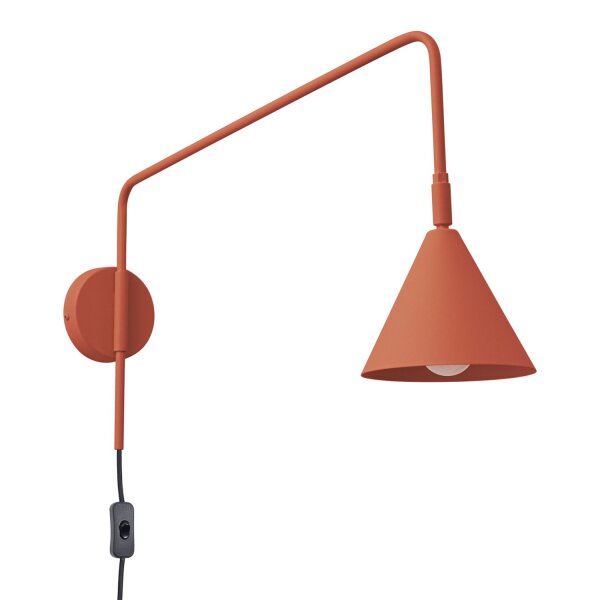 Wandlampe Ocker Stahl E14 Schalter Stecker H:30 cm