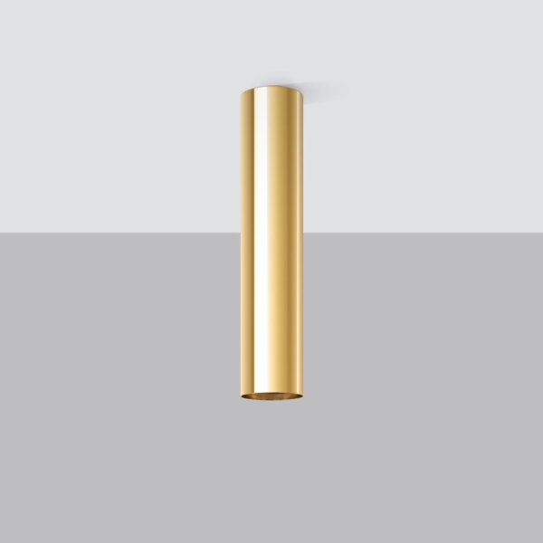 Deckenleuchte Stahl Gold GU10 B:6 cm rund Aufbau Spot